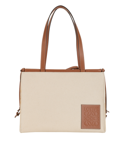 Large Cushion, &pound;480, Handbags, Cream, Canvas, Front view